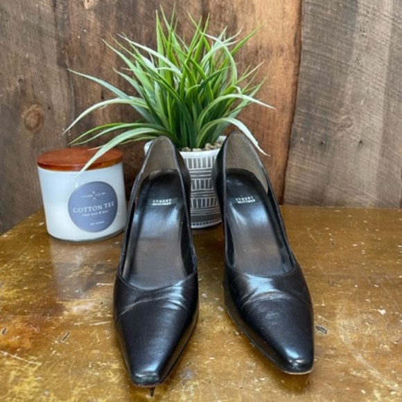 Stuart Weitzman Pewter Leather Pump - Size 6 1/2 - Picture 2 of 9